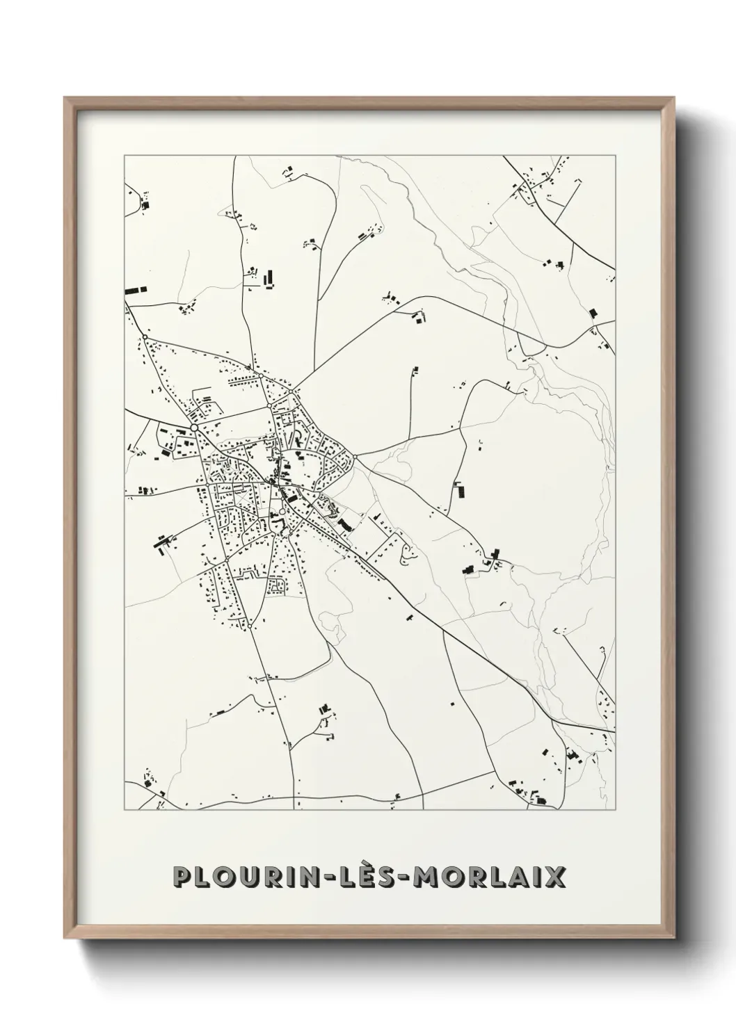 Un poster carte Plourin-lès-Morlaix