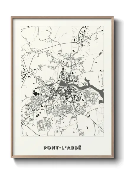 Une affiche de carte sur Pont-l'Abbé