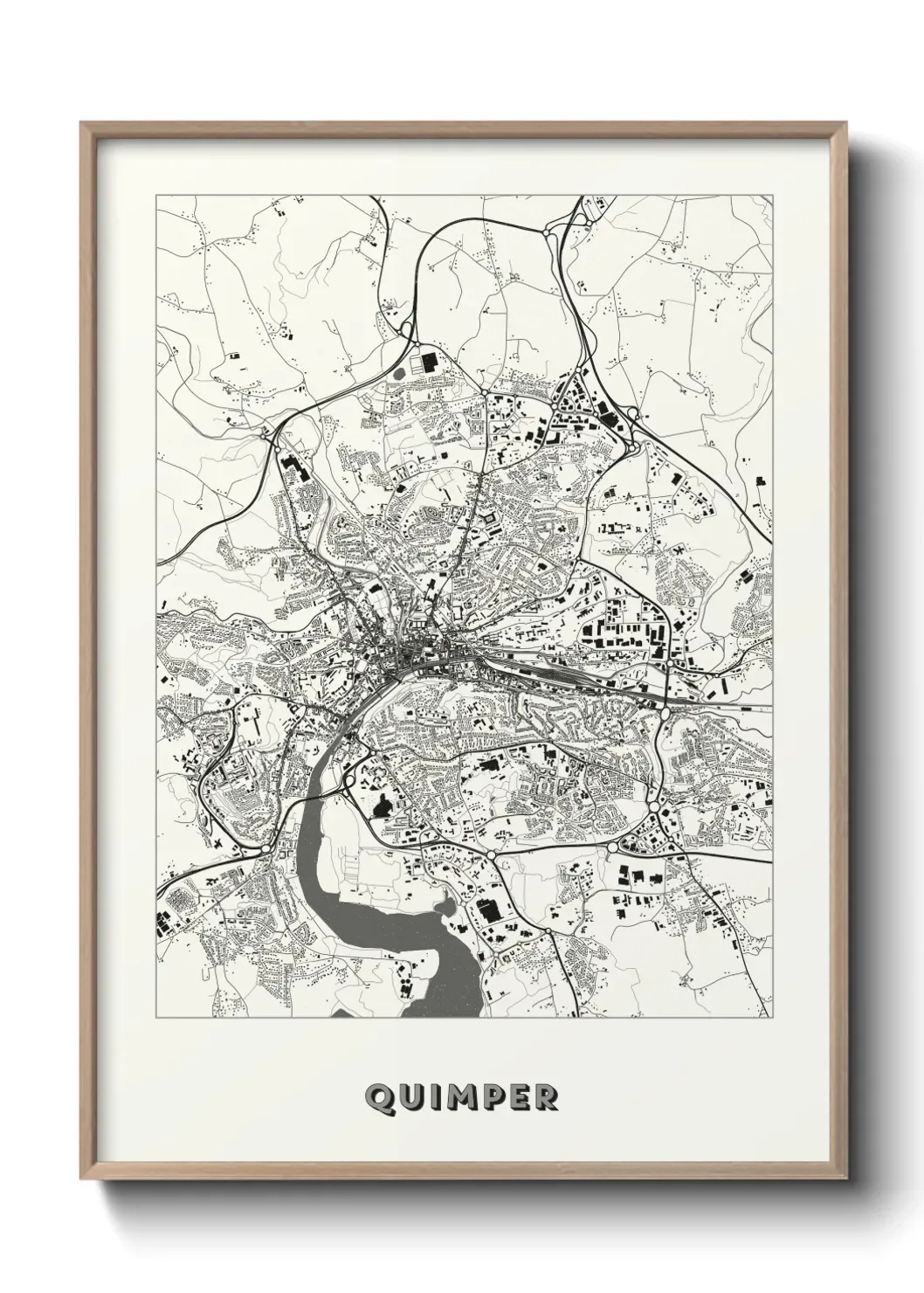 Un poster carte Quimper