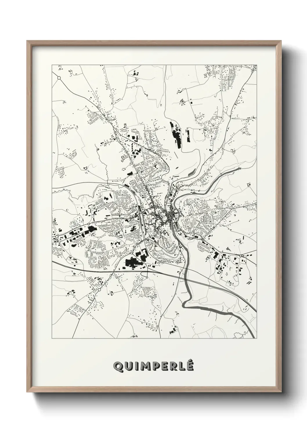 Un poster carte Quimperlé