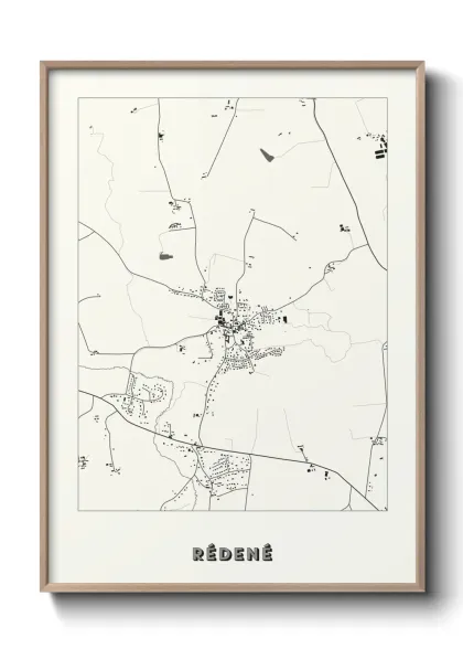 Une affiche de carte sur Rédené