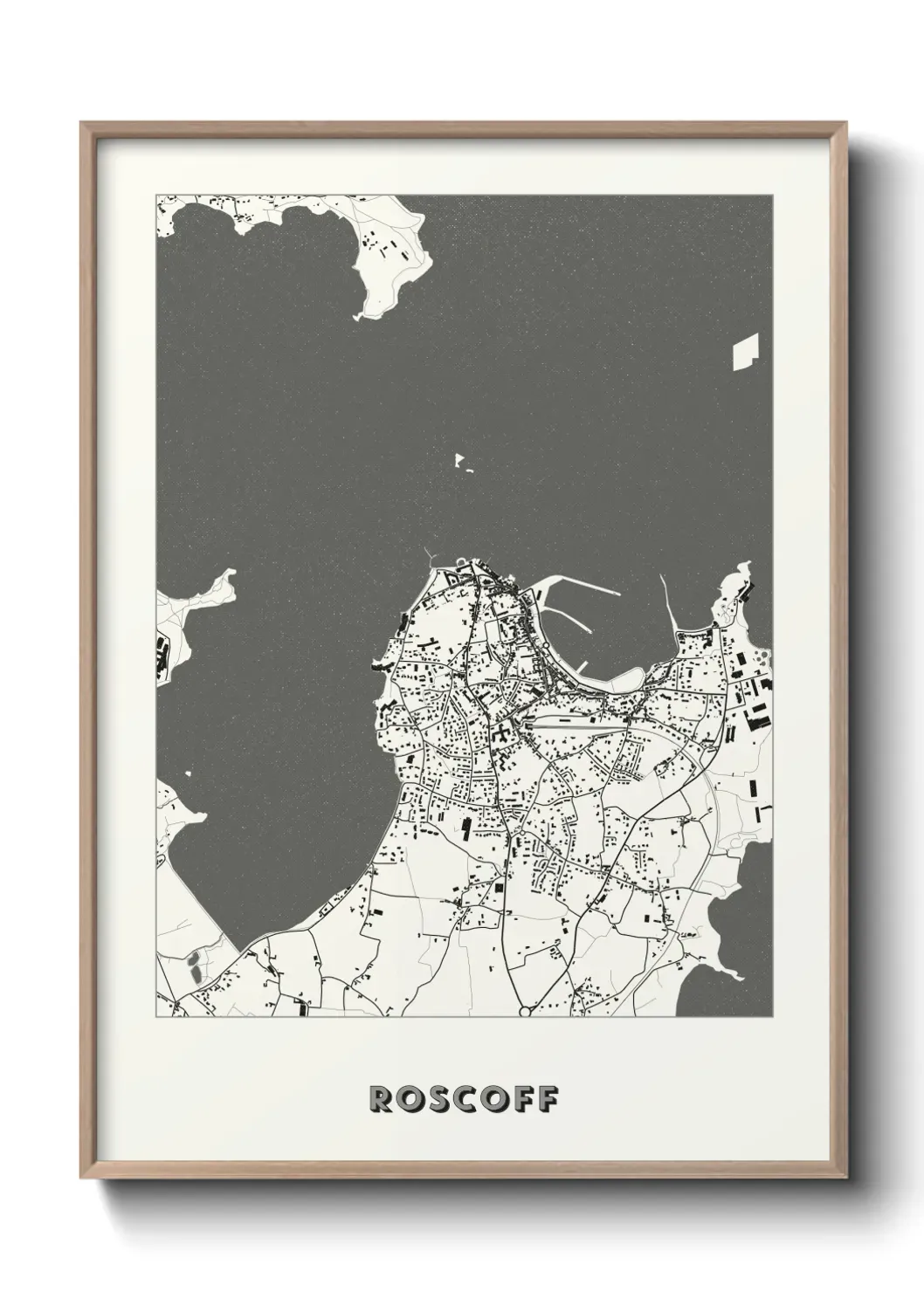 Un poster carte Roscoff