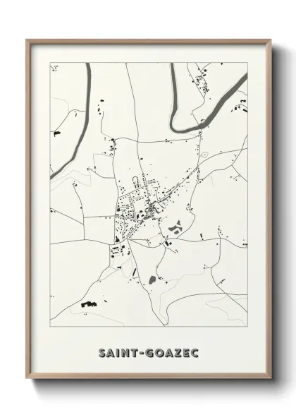 Une affiche de carte sur Saint-Goazec