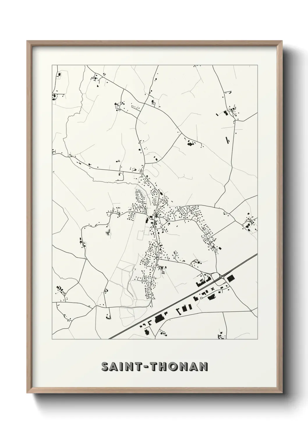 Un poster carte Saint-Thonan