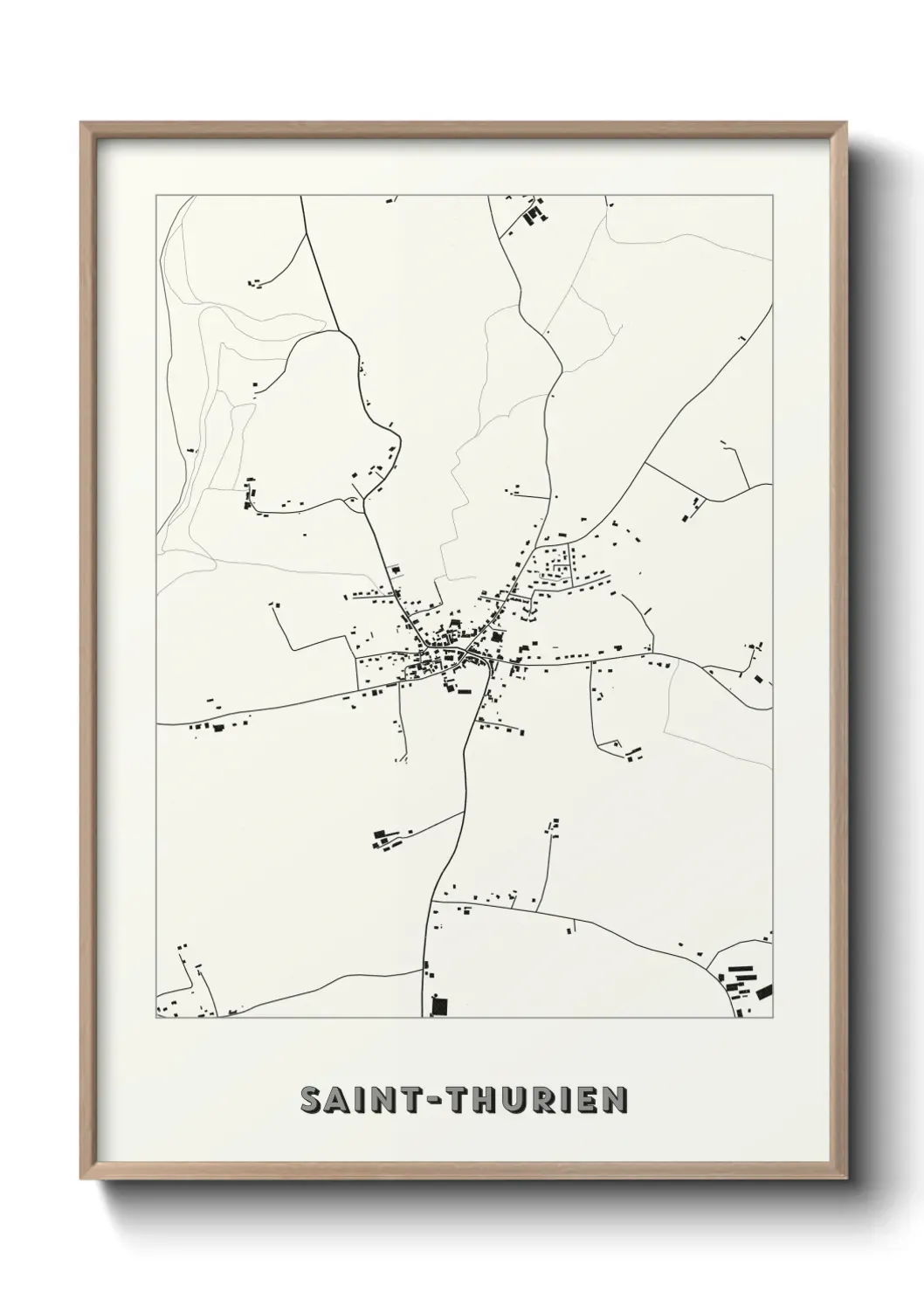 Un poster carte Saint-Thurien