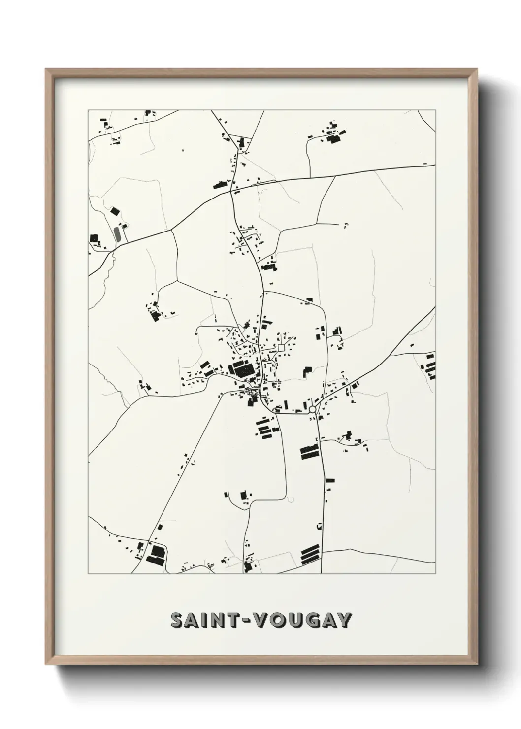 Un poster carte Saint-Vougay