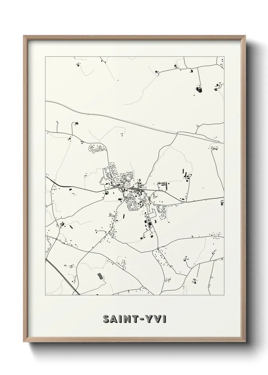 Un poster carte Saint-Yvi