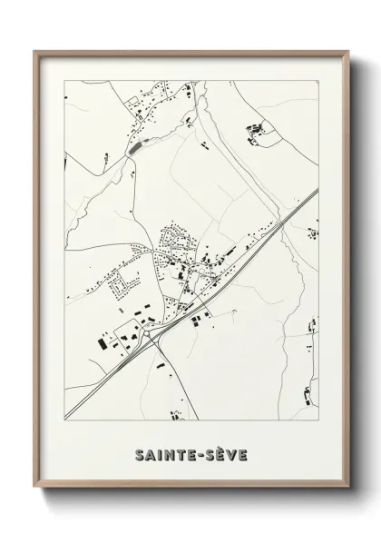 Une affiche de carte sur Sainte-Sève