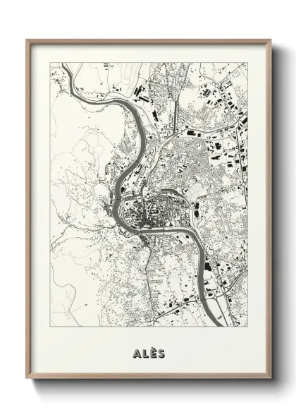 Une affiche de carte sur Alès