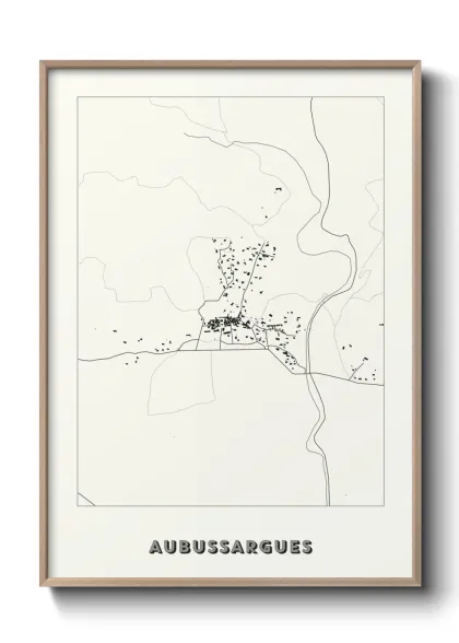 Une affiche de carte sur Aubussargues