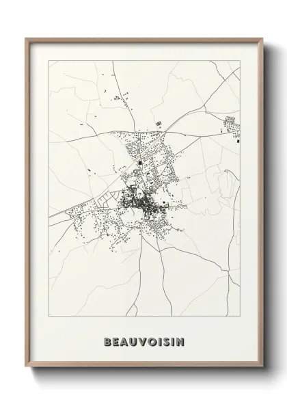 Une affiche de carte sur Beauvoisin