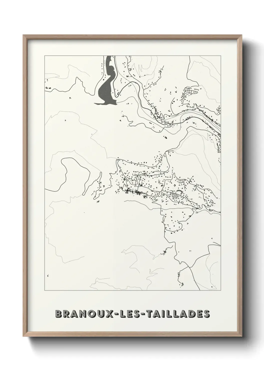 Un poster carte Branoux-les-Taillades