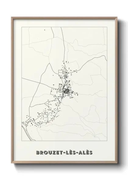 Une affiche de carte sur Brouzet-lès-Alès