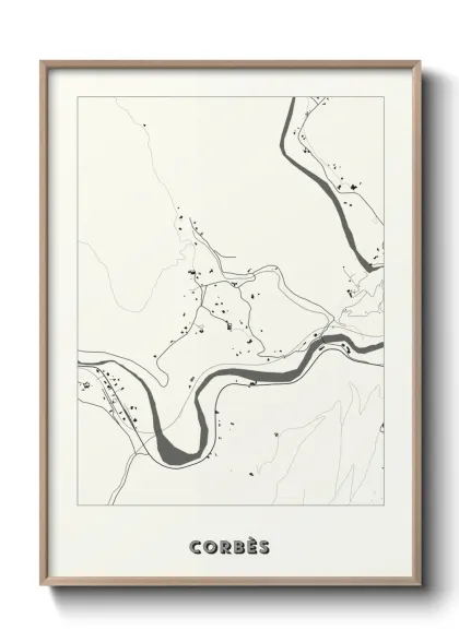 Une affiche de carte sur Corbès