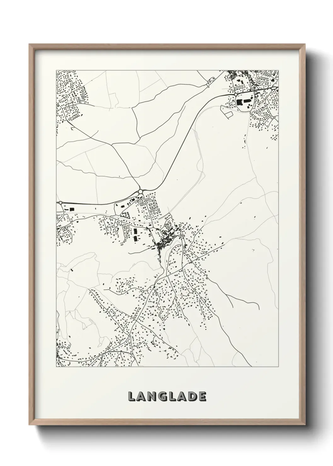 Un poster carte Langlade