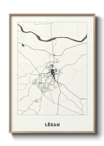 Une affiche de carte sur Lézan