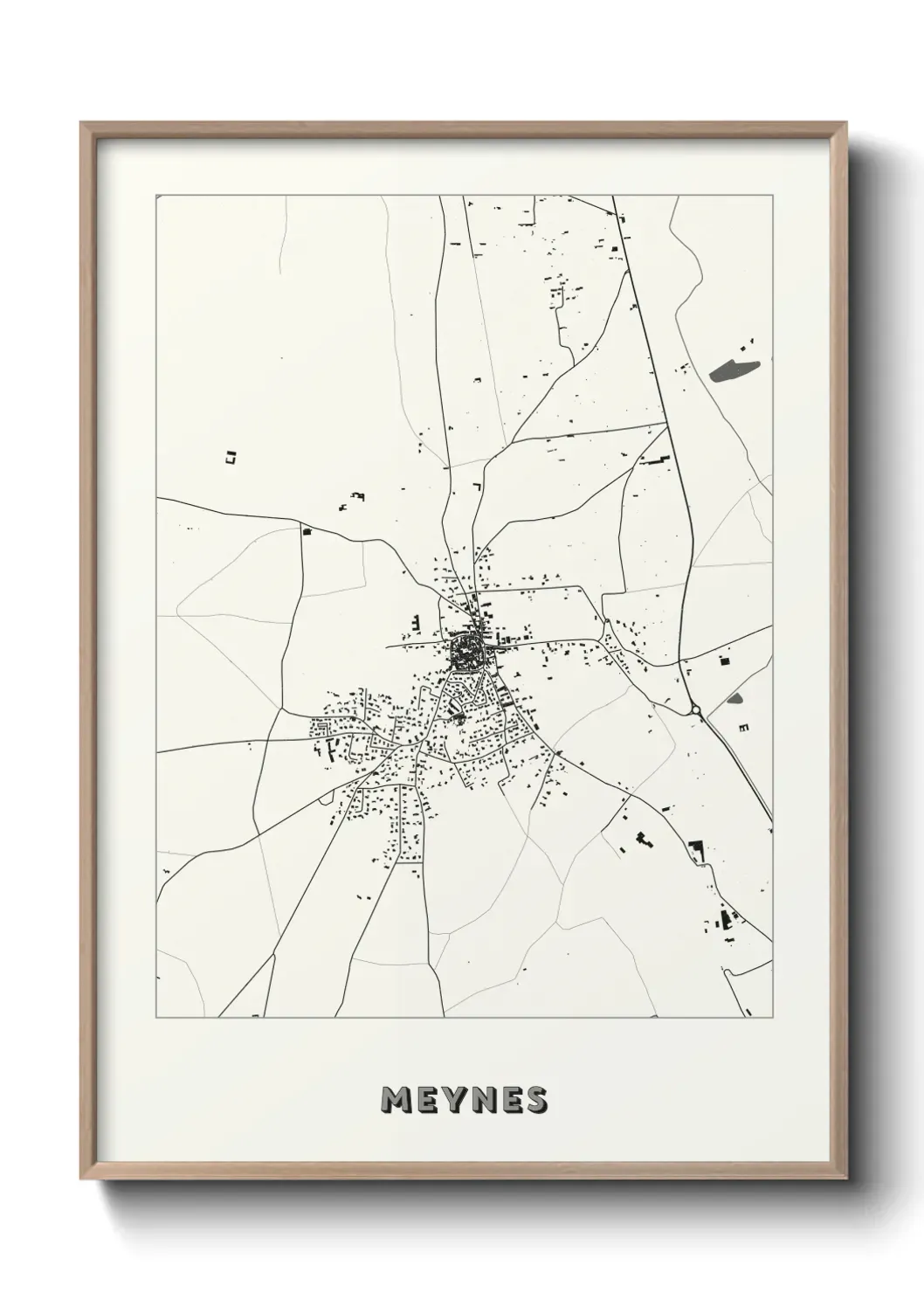 Un poster carte Meynes