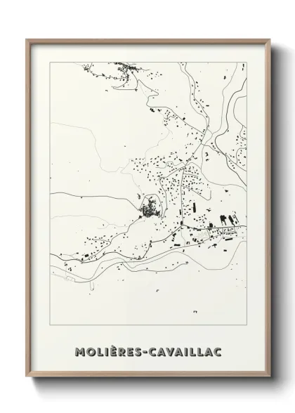 Une affiche de carte sur Molières-Cavaillac