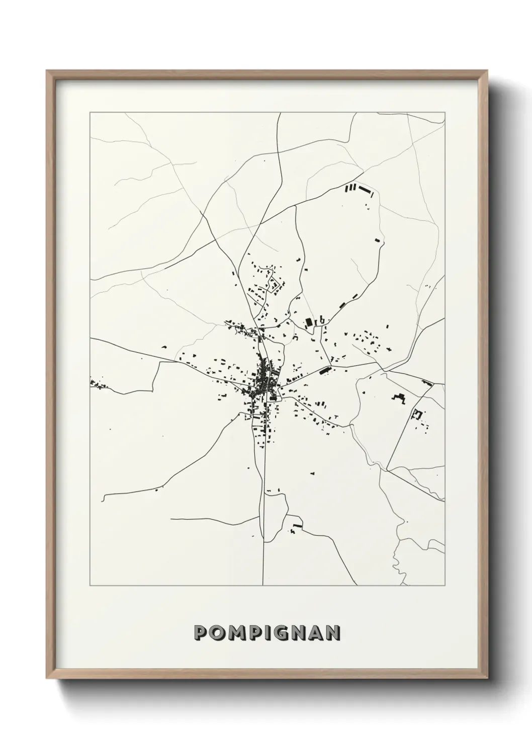 Un poster carte Pompignan
