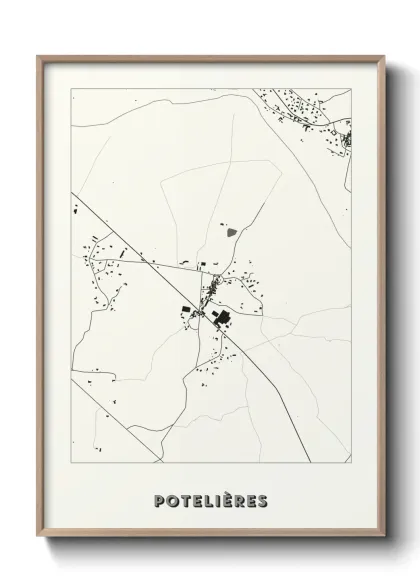 Une affiche de carte sur Potelières