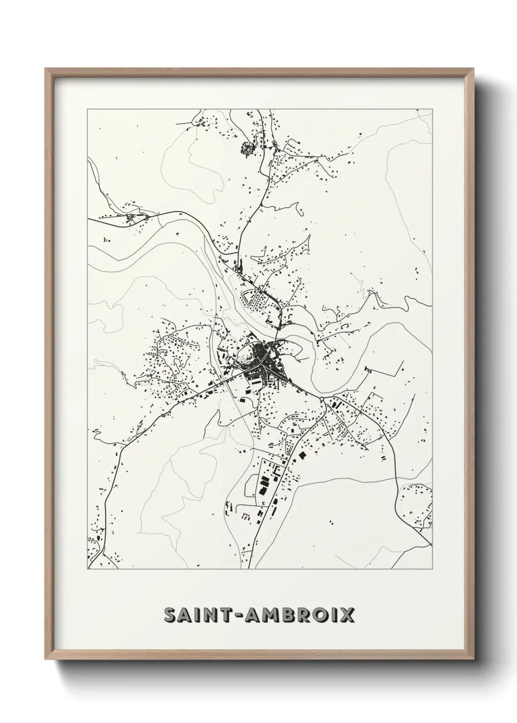 Un poster carte Saint-Ambroix