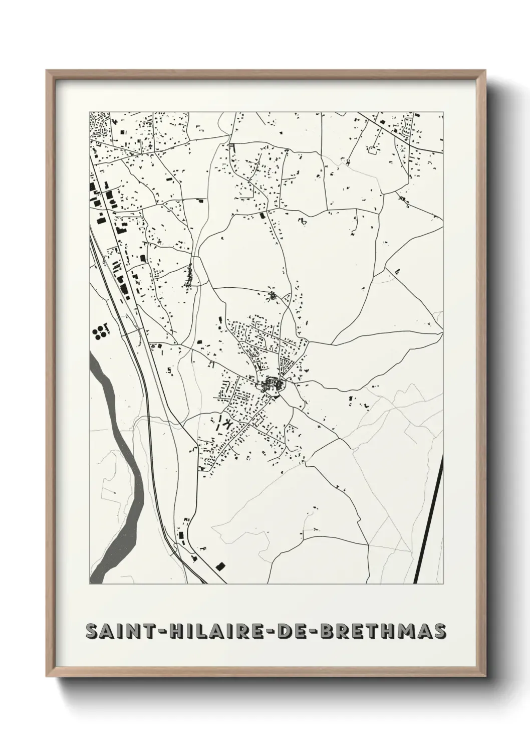 Un poster carte Saint-Hilaire-de-Brethmas