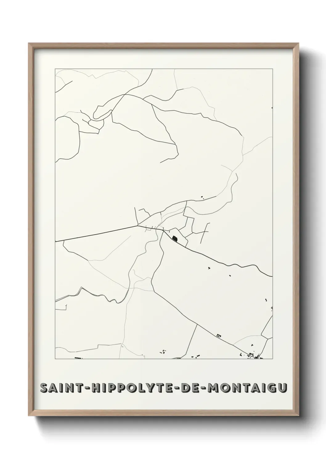 Un poster carte Saint-Hippolyte-de-Montaigu