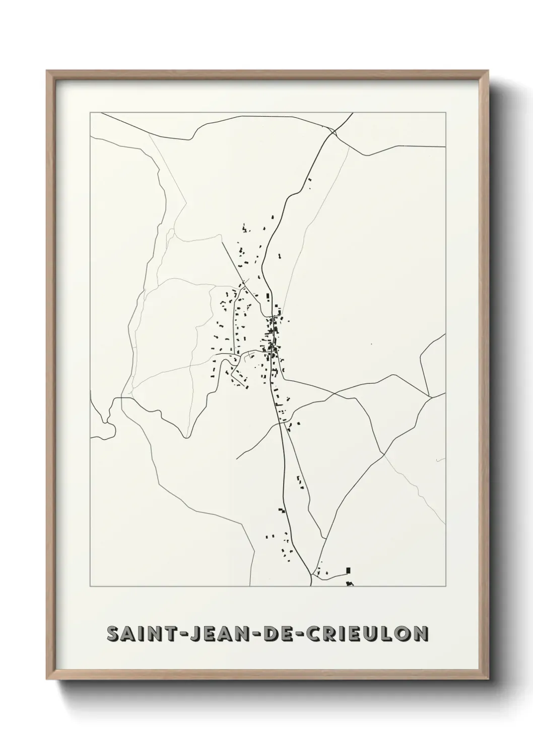 Un poster carte Saint-Jean-de-Crieulon