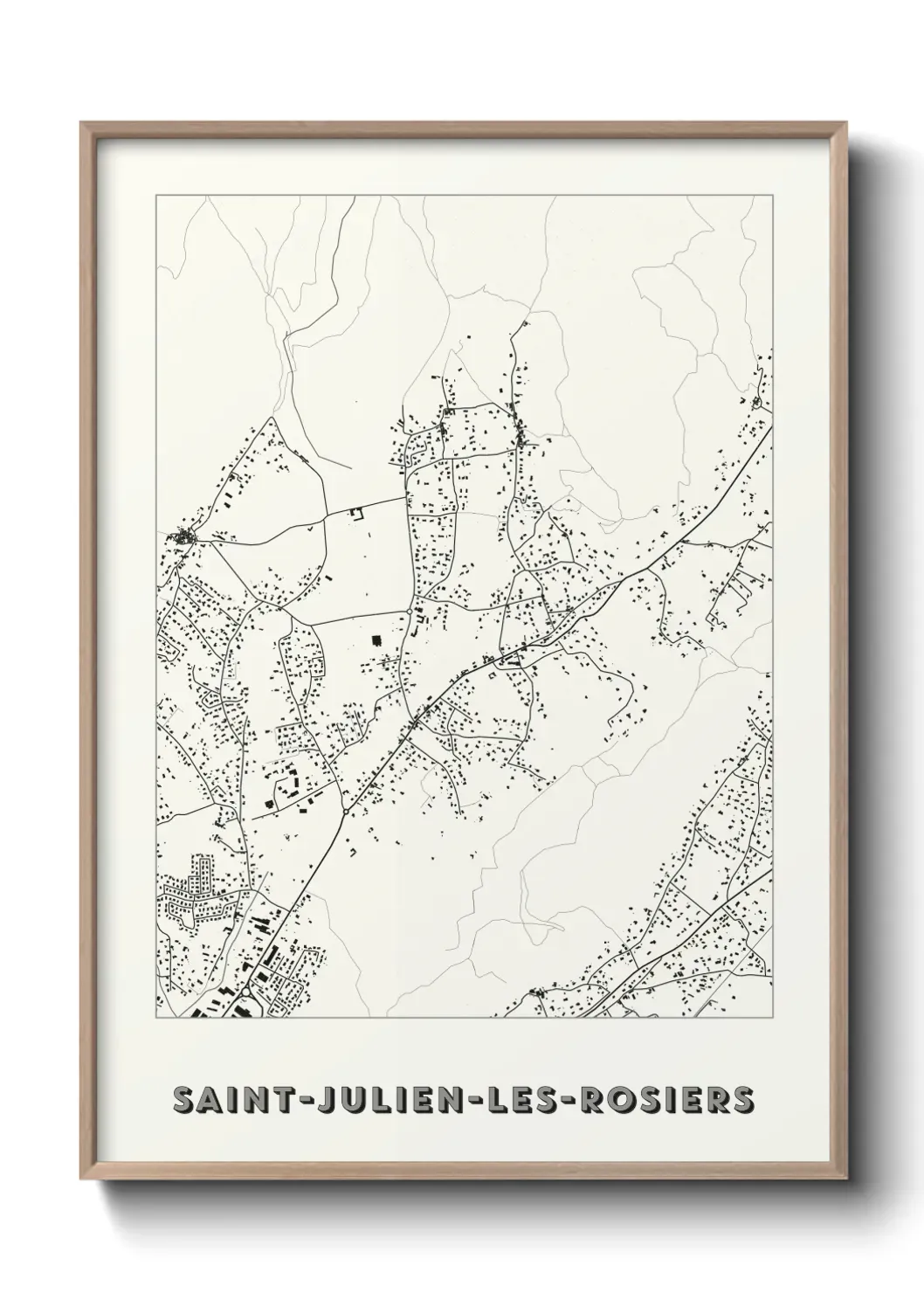 Un poster carte Saint-Julien-les-Rosiers