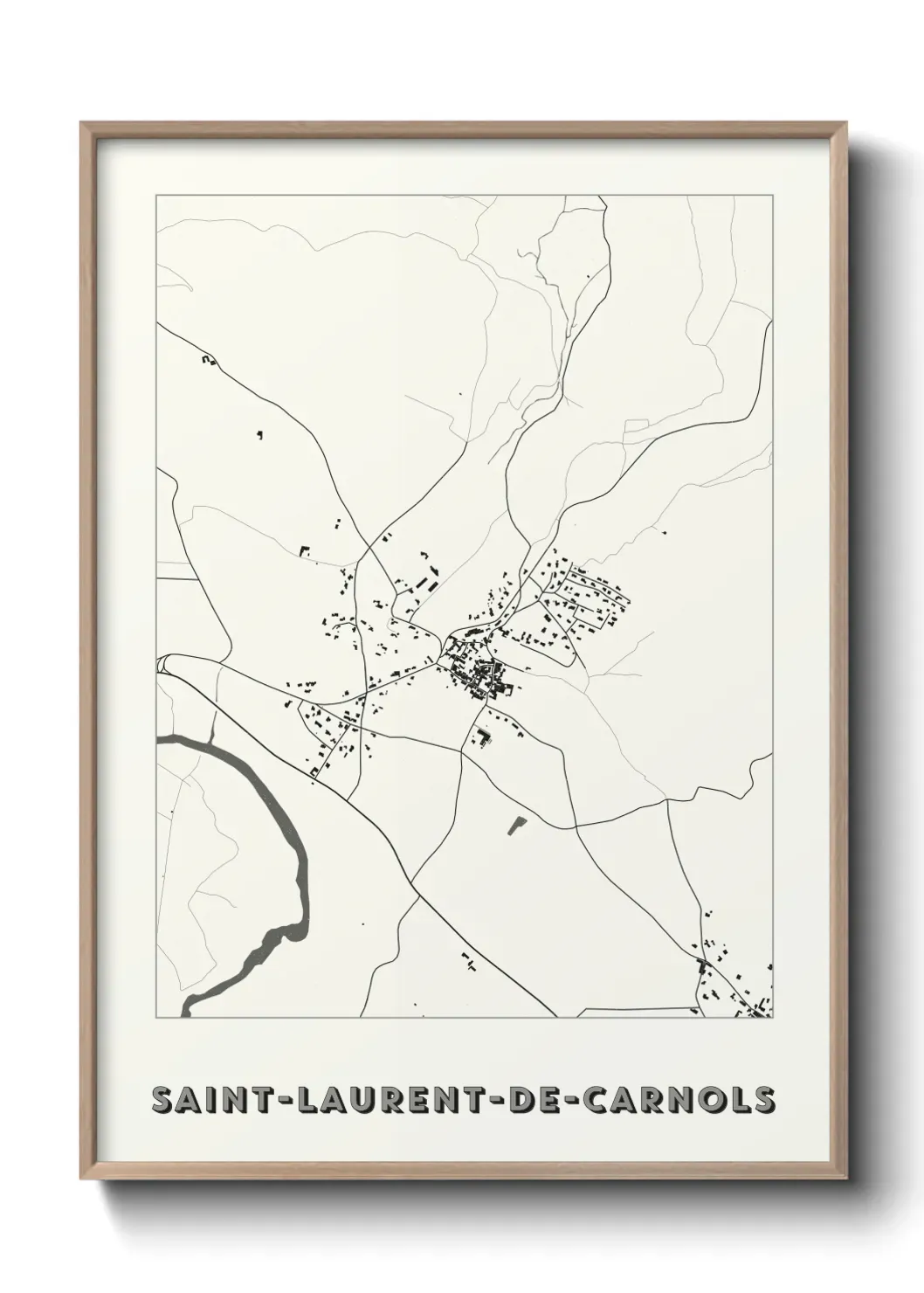 Un poster carte Saint-Laurent-de-Carnols