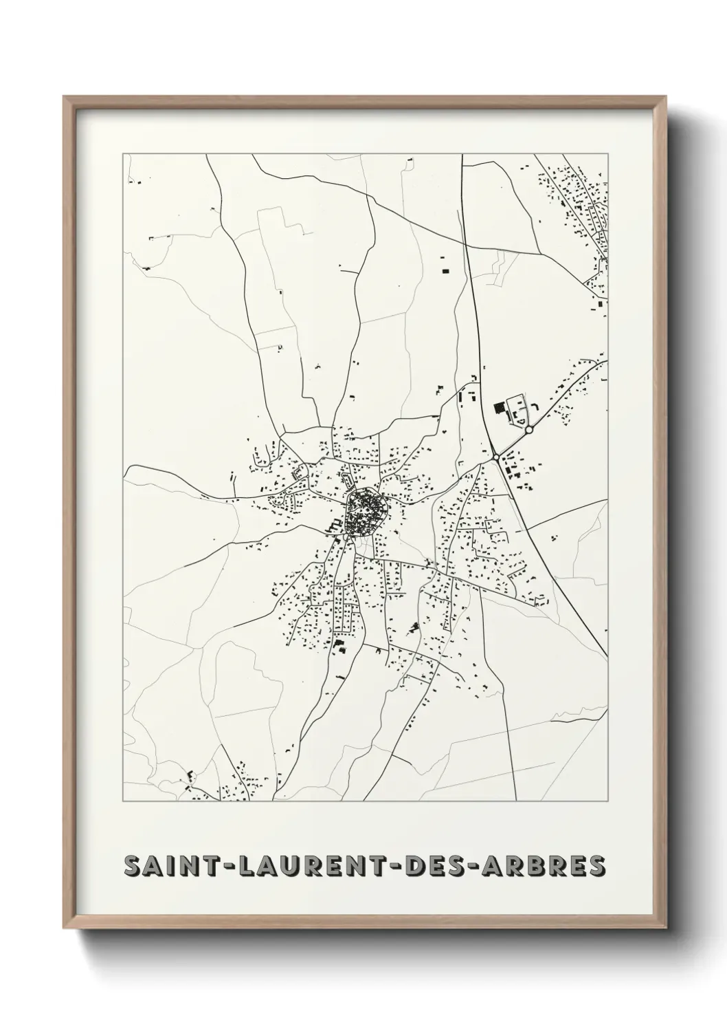 Un poster carte Saint-Laurent-des-Arbres