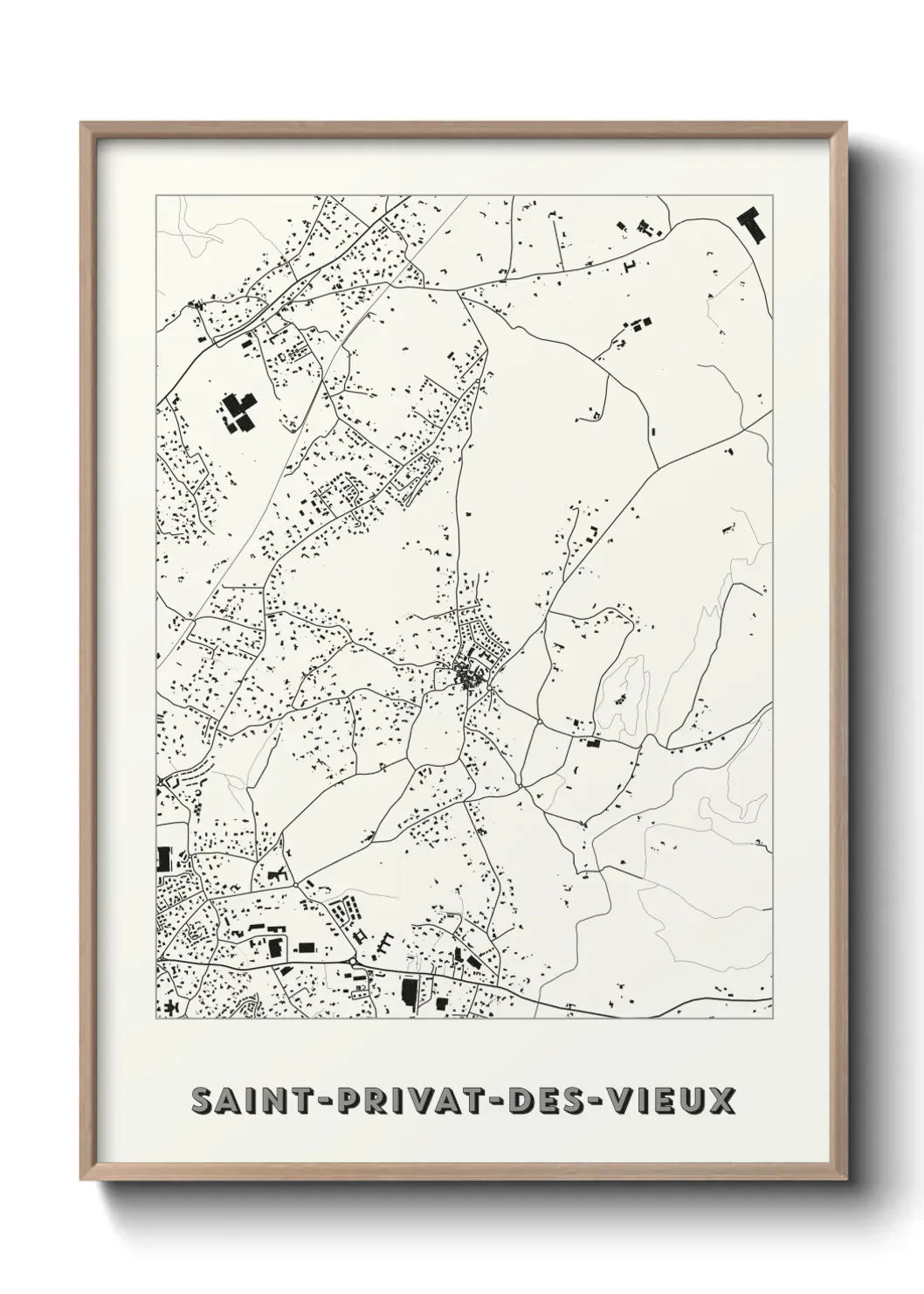 Un poster carte Saint-Privat-des-Vieux