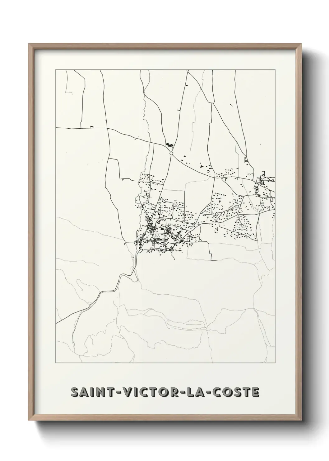 Un poster carte Saint-Victor-la-Coste