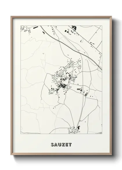 Une affiche de carte sur Sauzet