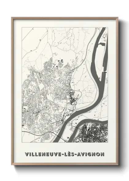 Une affiche de carte sur Villeneuve-lès-Avignon