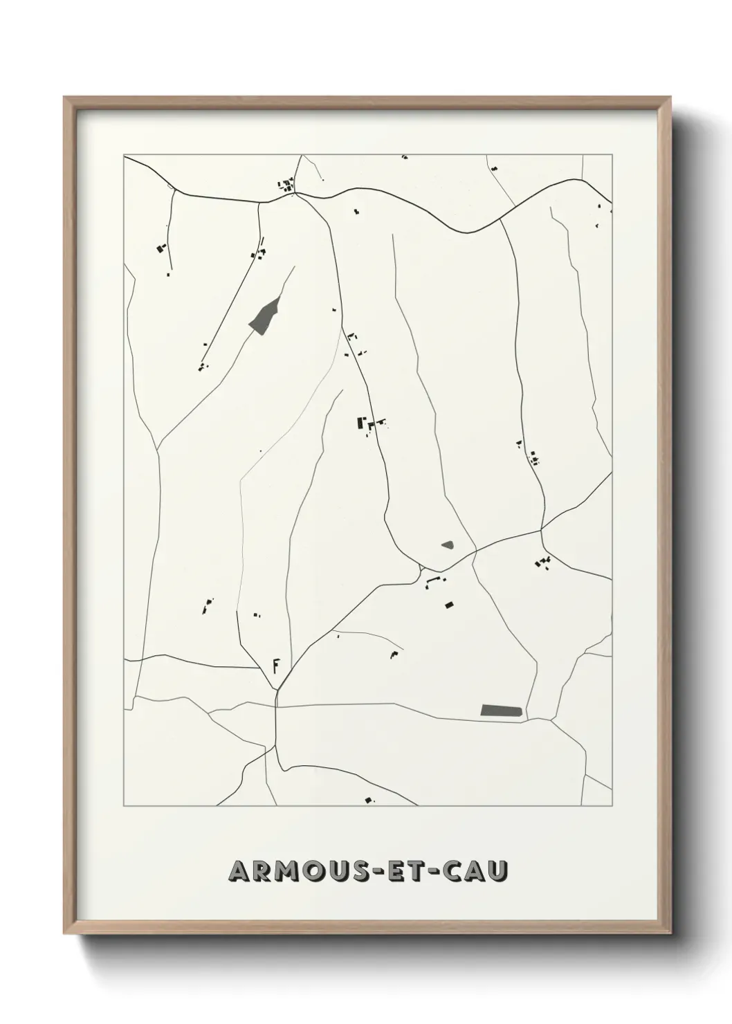 Un poster carte Armous-et-Cau