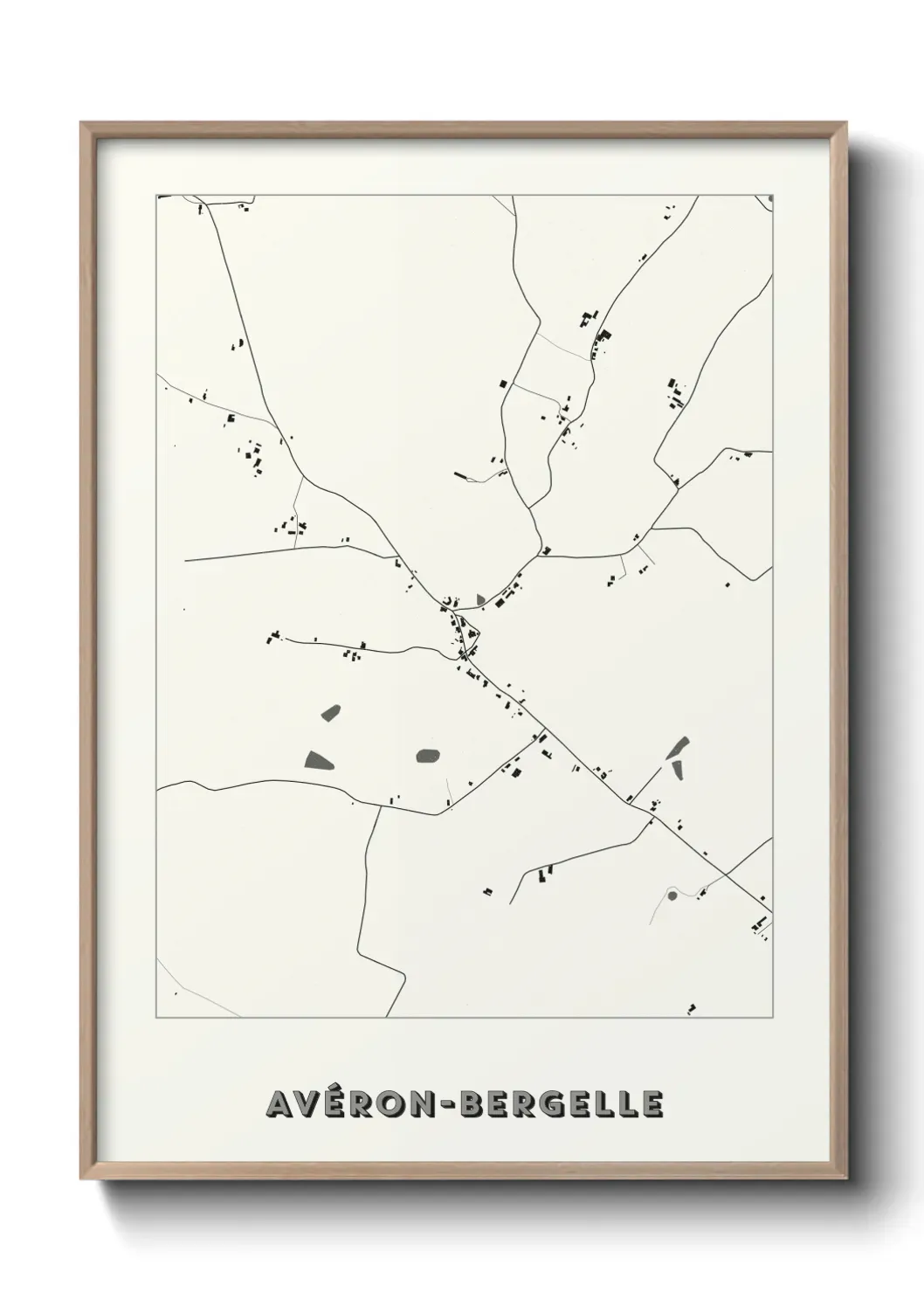 Un poster carte Avéron-Bergelle