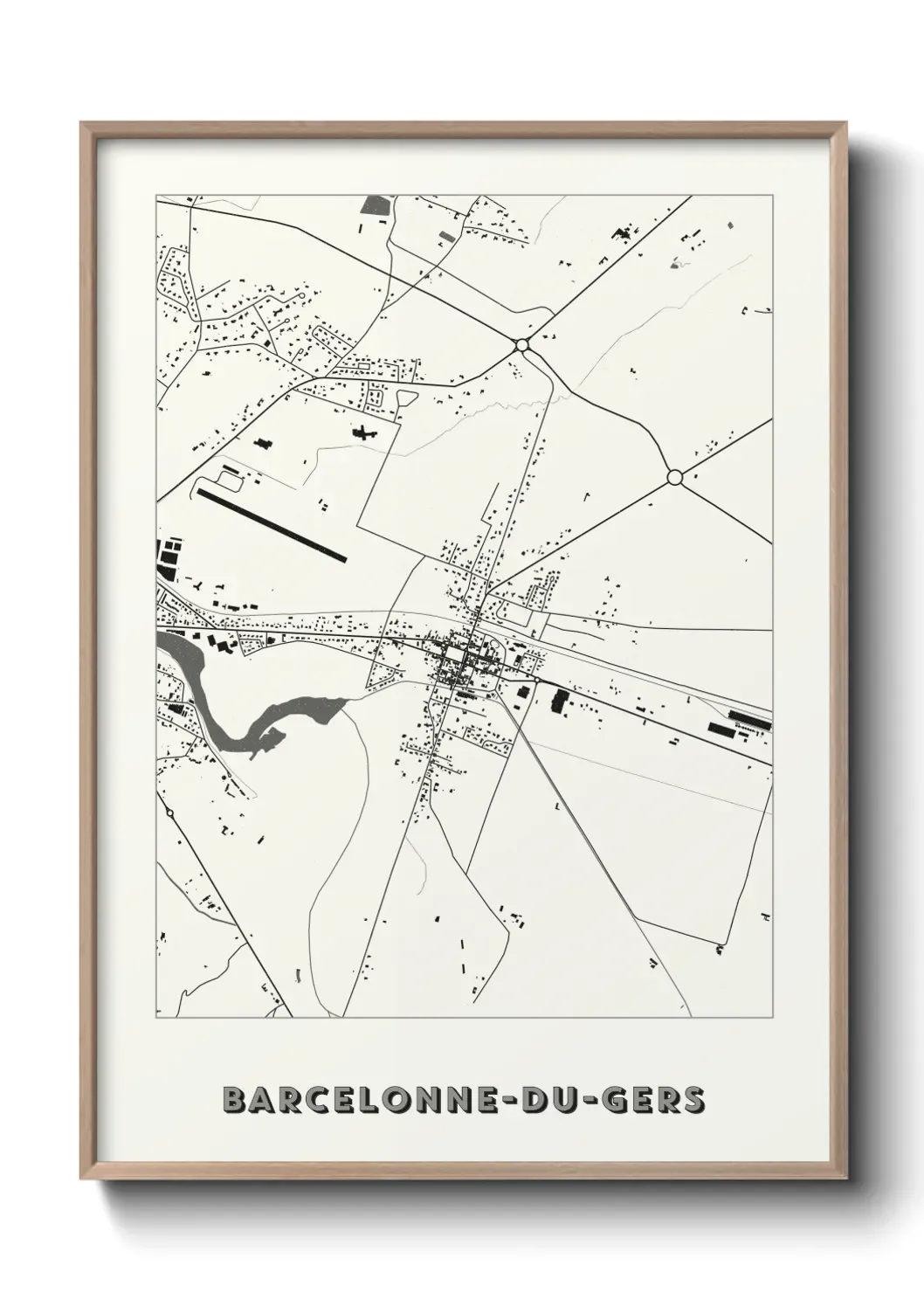 Un poster carte Barcelonne-du-Gers