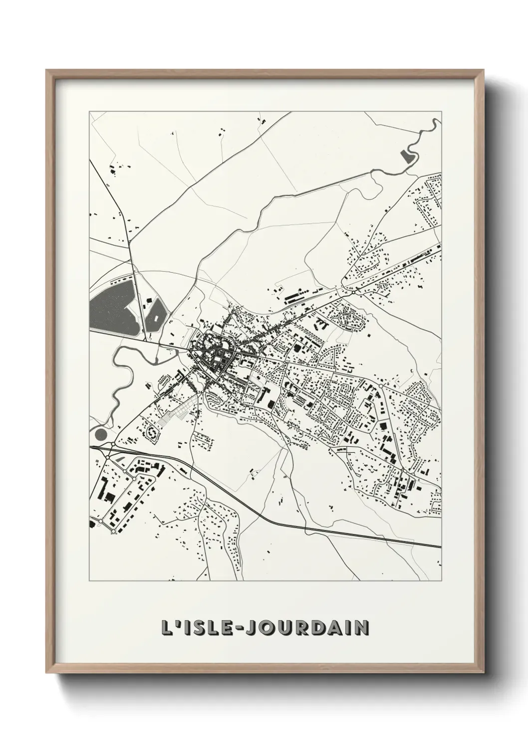 Un poster carte L'Isle-Jourdain