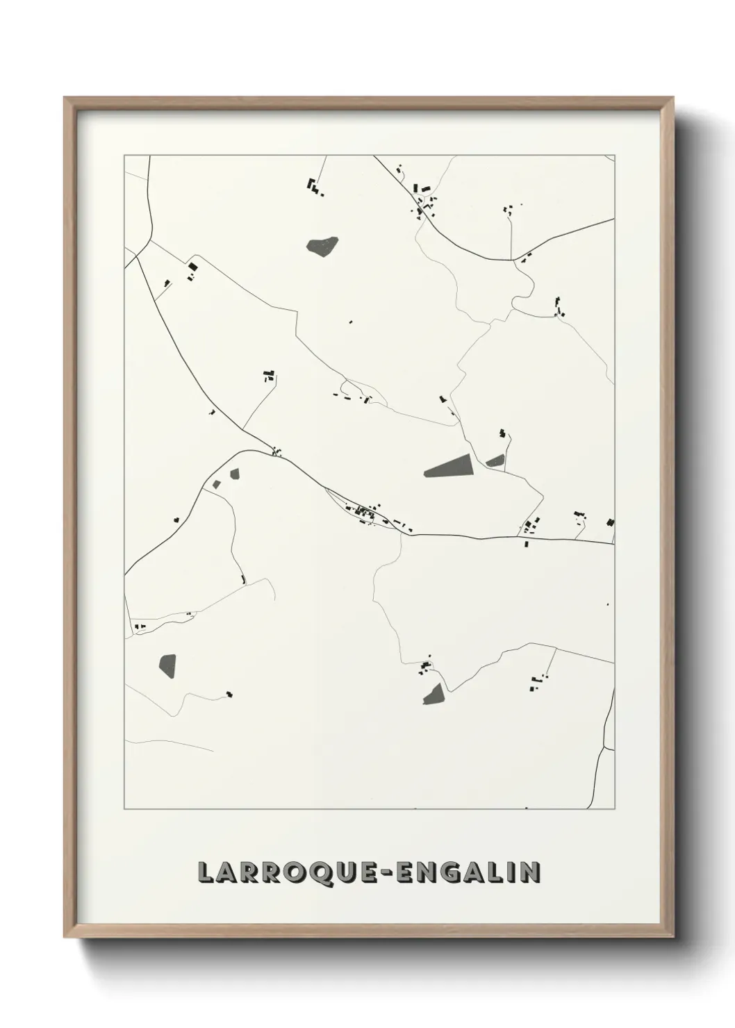 Un poster carte Larroque-Engalin