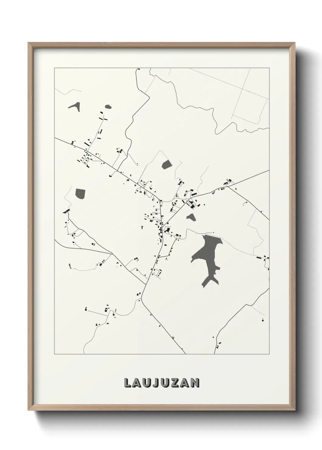 Un poster carte Laujuzan
