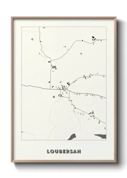 Une affiche de carte sur Loubersan