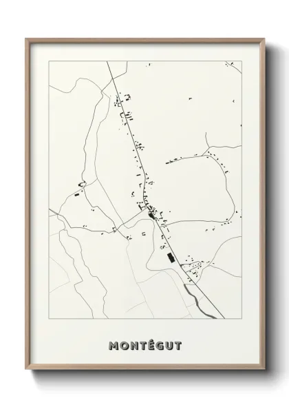 Une affiche de carte sur Montégut