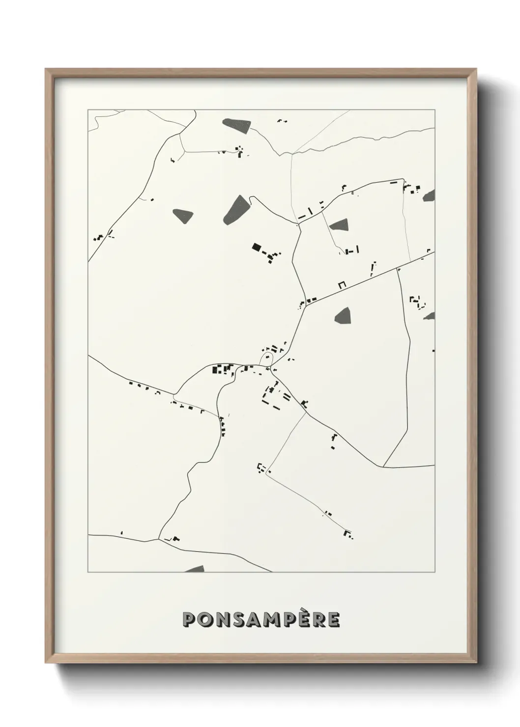 Un poster carte Ponsampère