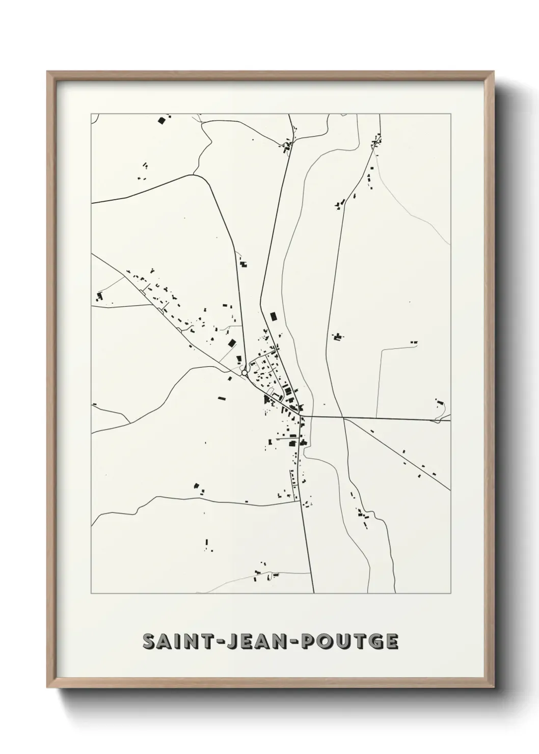 Un poster carte Saint-Jean-Poutge