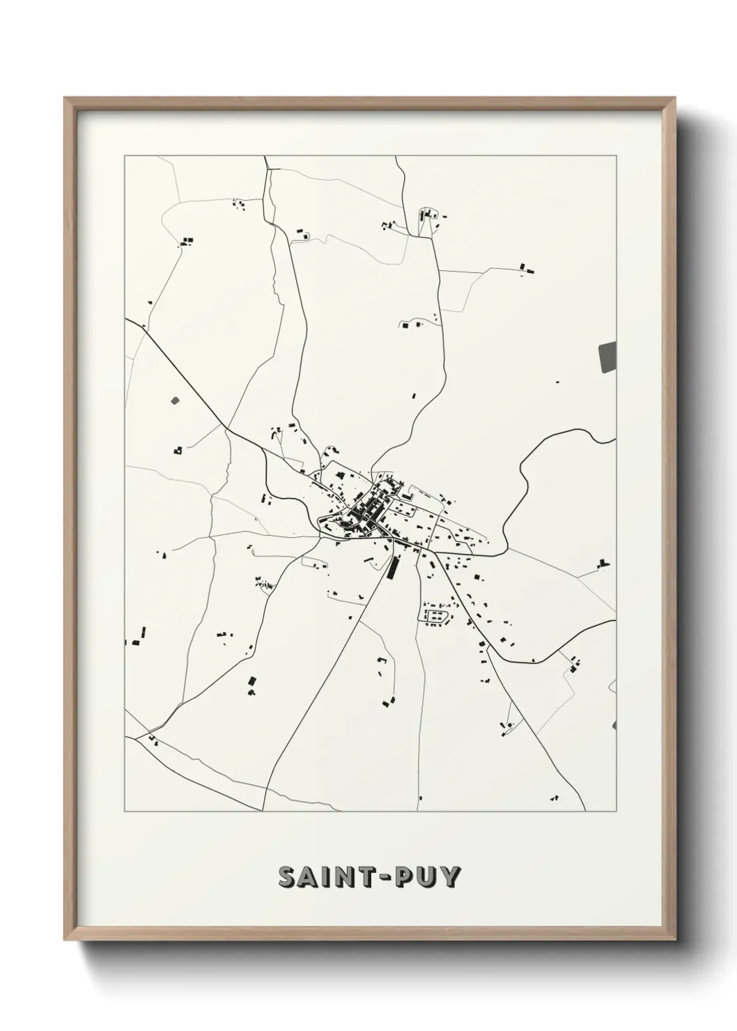 Un poster carte Saint-Puy