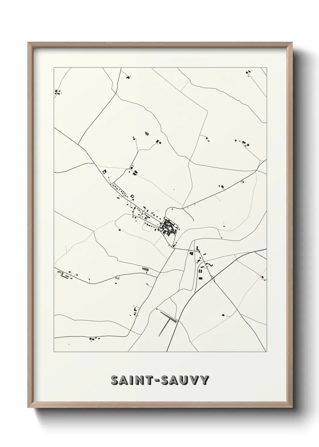 Un poster carte Saint-Sauvy