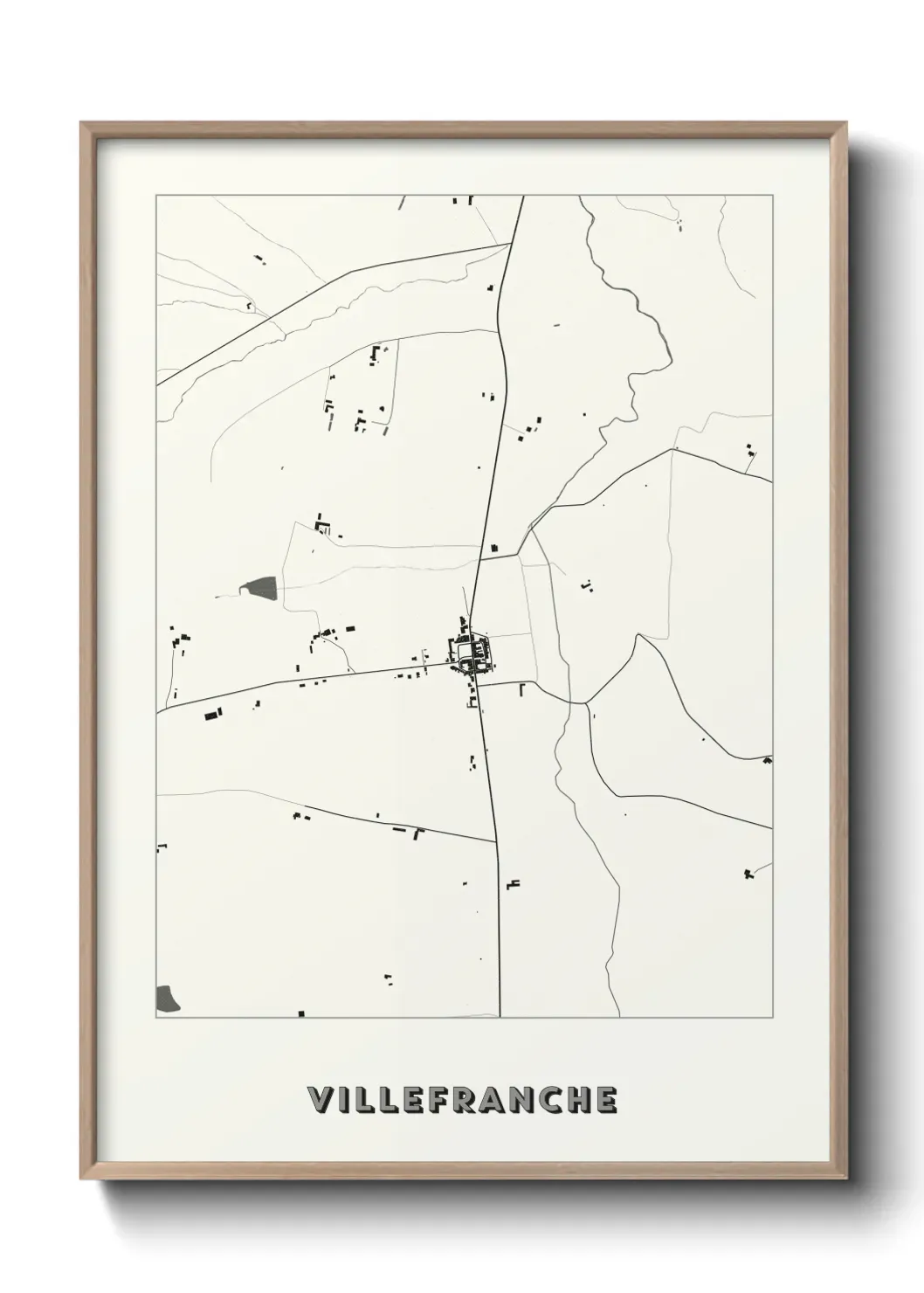 Un poster carte Villefranche