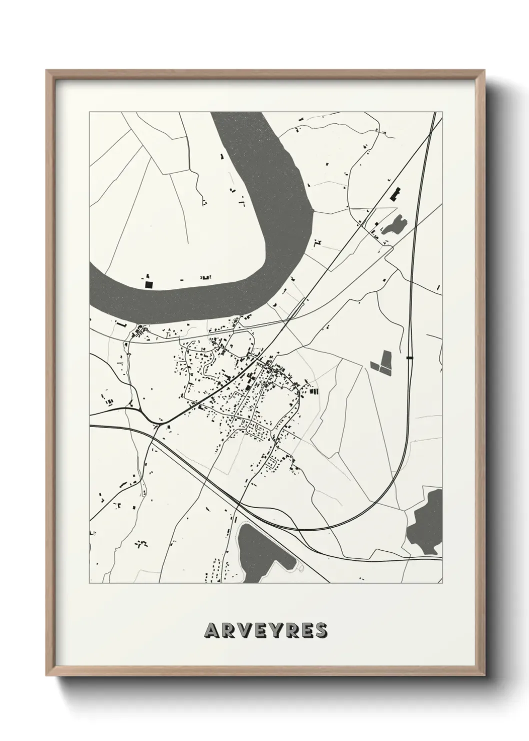 Un poster carte Arveyres