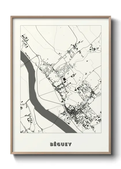 Une affiche de carte sur Béguey